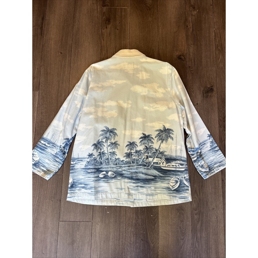 Vintage Ralph Lauren Naval Supply AOP Chore Coat Barn Jacket Nautical Tropical L - Picture 8 of 16